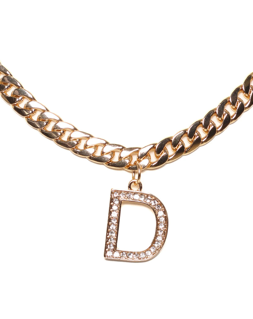 “D” Initial Chain Necklace